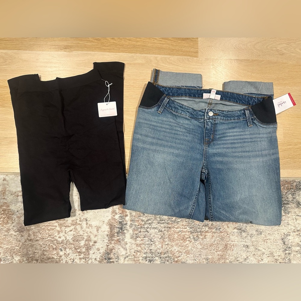 Ingrid and Isabel Maternity Straight Jeans and Tights Size 10